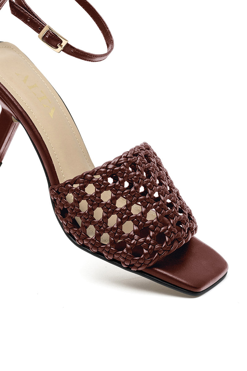 ALTA Francca wine-colored sandals with open-toe design and ankle straps, featuring stylish and comfortable footwear for warm weather.