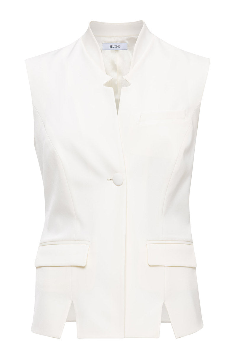 LORA TAILORED VEST IN WHITE