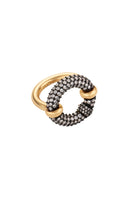 Poché Crystal Harmony Ring featuring a delicate band with sparkling crystal accents, elegant jewelry for women.