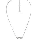 Silver flow necklace by Poché featuring a sleek, minimalist design and smooth, flowing chain style.