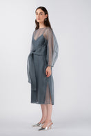 Liba organza midi dress by Mastani featuring a flowing, lightweight fabric with elegant design and intricate detailing.