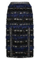 Lalo midi skirt with embroidered mesh fabric in multicolor, showcasing a stylish and vibrant design.