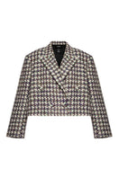 Lalo oversized fully lined multicolor jacket with shoulder pads, stylish outerwear with bold color blocking and structured fit.