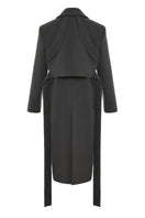 Gvasalia double-breasted coat with back detailing, tailored fit, and classic lapel design, perfect for stylish outerwear.