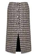 Lalo multicolor midi skirt with button details, featuring a flowy fabric and stylish design for casual or dressy occasions.