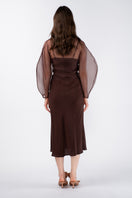 Mastani Roohi organza top and Mastani slip set, stylish co-ords in sheer organza fabric, displayed on a hanger.