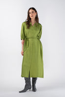 NANI shirt dress by MASTANI, a stylish midi dress with a relaxed fit, featuring a button-up front and collar detail.