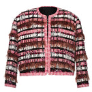 Lalo tailored jacket with intricate embroidery on lightweight mesh fabric, showcasing stylish design and craftsmanship.