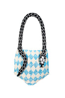 SAC DE SOUL Serpent Mini shoulder bag in blue and cream with sleek design and compact size, stylish accessory for everyday wear.