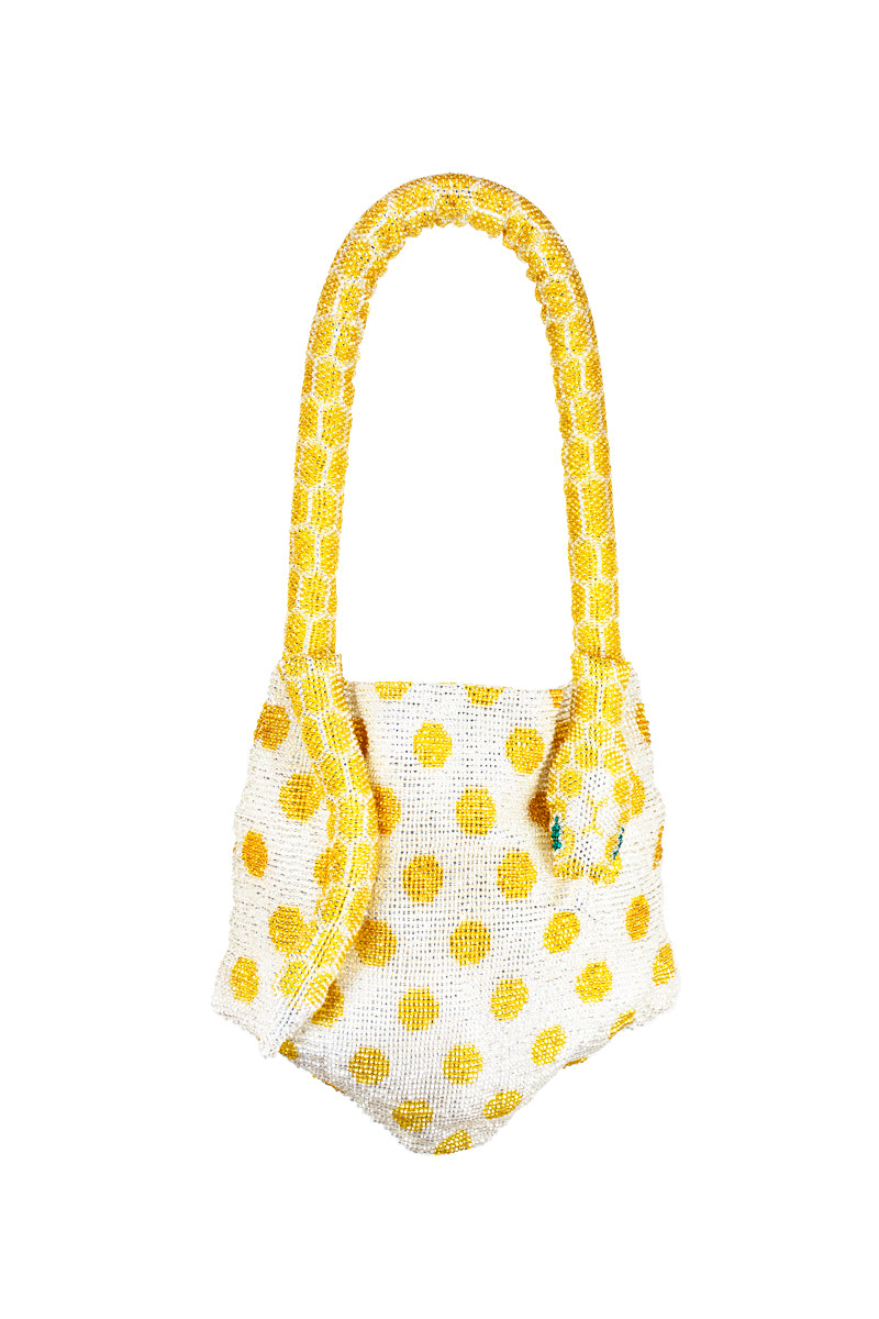 Silver and yellow Serpent Mini shoulder bag by SAC DE SOUL with sleek design and compact size.