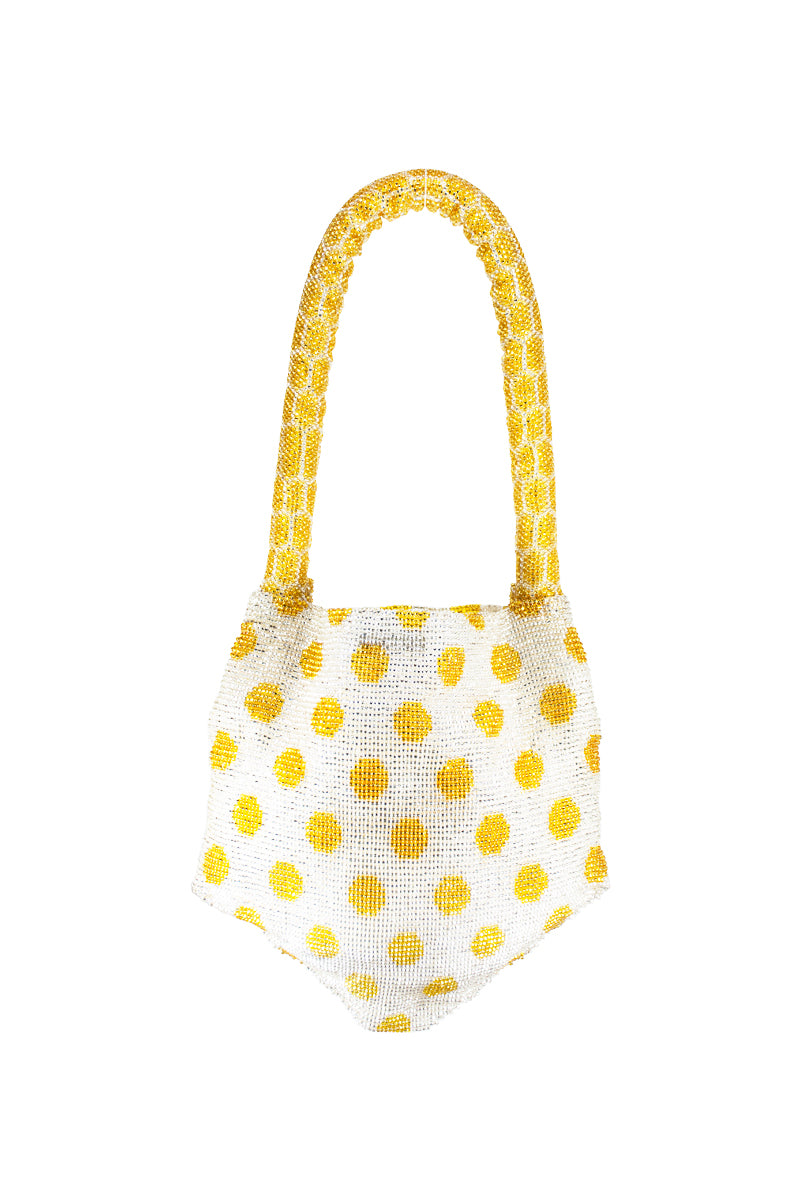Silver and yellow serpent mini shoulder bag by SAC DE SOUL, featuring a stylish snakeskin design and compact size.
