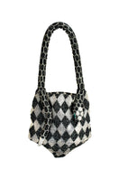 Black and silver Sac de Soul Serpent Mini shoulder bag with sleek design and silver hardware.