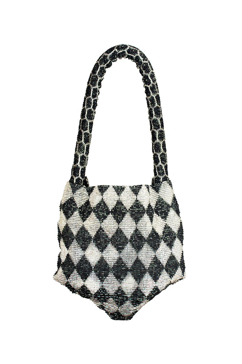 Black and silver Serpent Mini shoulder bag by SAC DE SOUL, featuring a sleek design and compact style.