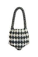 Black and silver Serpent Mini shoulder bag by Sac de Soul, featuring a sleek design and compact style.