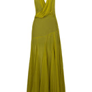 Deme By Gabriella Coco Gown displayed on a hanger, elegant floor-length gown with intricate detailing and flowing fabric.