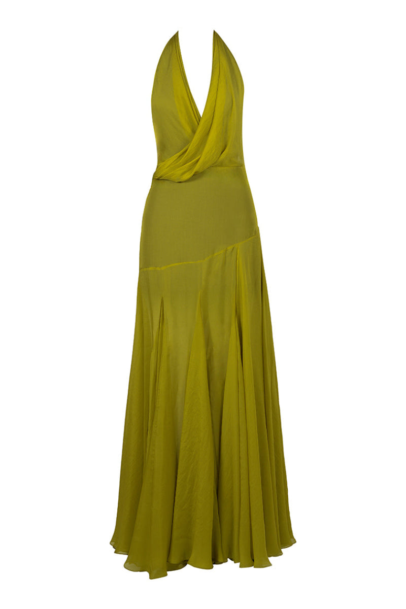 Deme By Gabriella COCO gown showcased in a flowing, elegant design with soft fabric and intricate details.