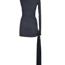 Deme By Gabriella Obsidia mini dress featuring a fitted silhouette and stylish design, shown on a model against a neutral background.