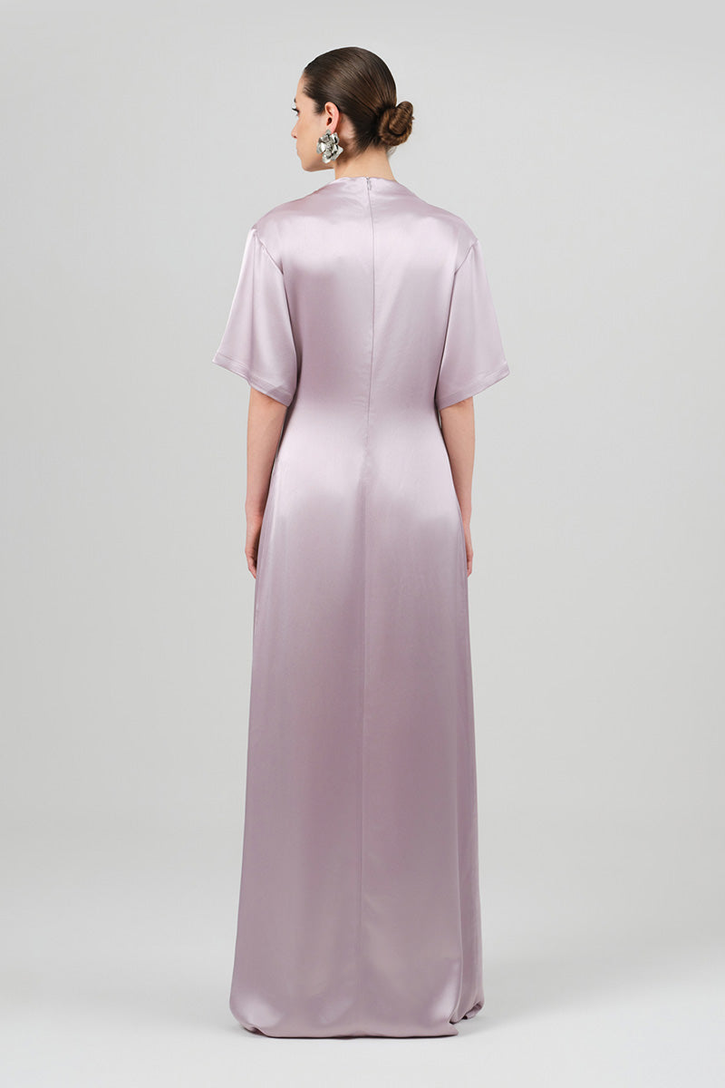 Izakova lavender maxi dress with a relaxed fit, featuring a soft fabric and stylish design, perfect for casual or summer wear.