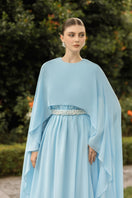 Elegant ANAIS chiffon gown by 21Six, flowing fabric with delicate detailing, perfect for formal occasions.