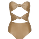 Aguaclara Dune one-piece swimsuit with a sleek design, featuring a fitted silhouette and stylish straps on a white background.