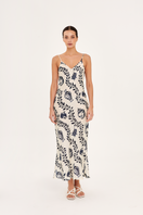 Aguaclara Dynastie midi slip dress in soft fabric, featuring a sleek silhouette and elegant design perfect for summer wear.