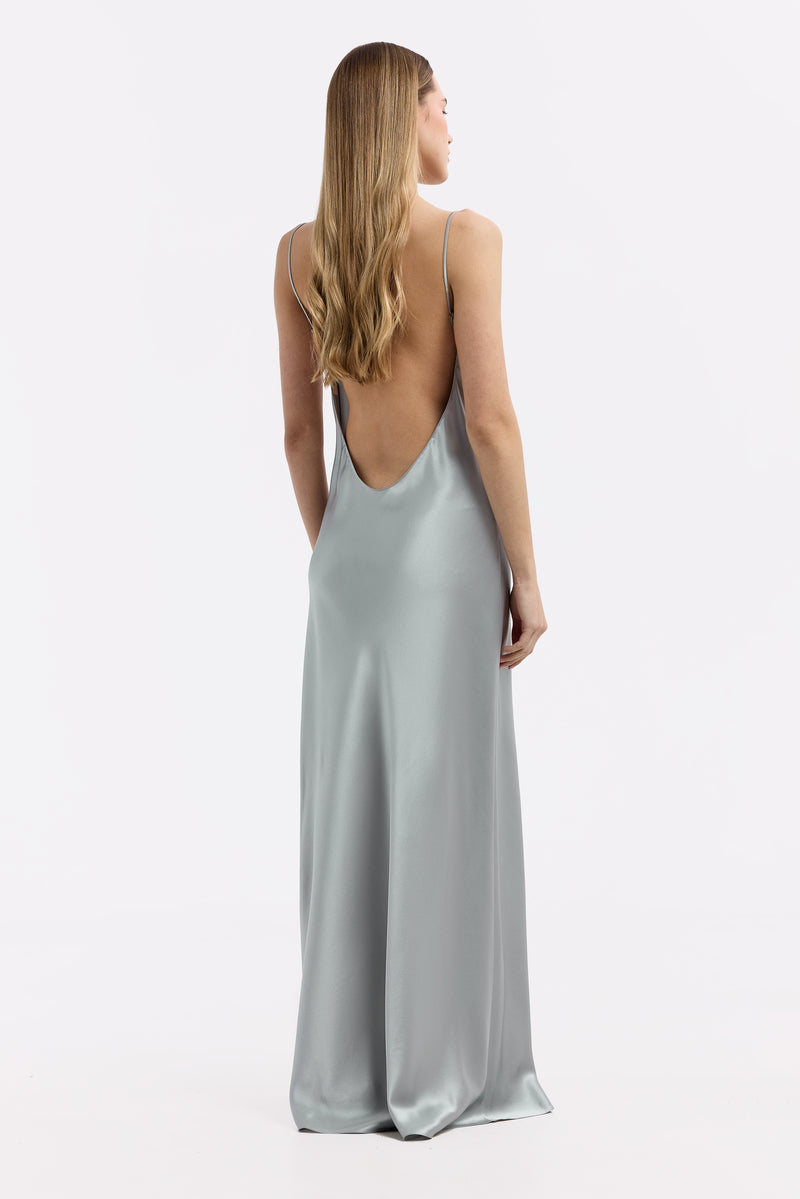 Serenity Dafne Moonstone Open-Back Silk-satin Maxi Dress | Cult Mia Serenity Dafne Moonstone Open-Back Silk-satin Maxi Dress | Cult Mia