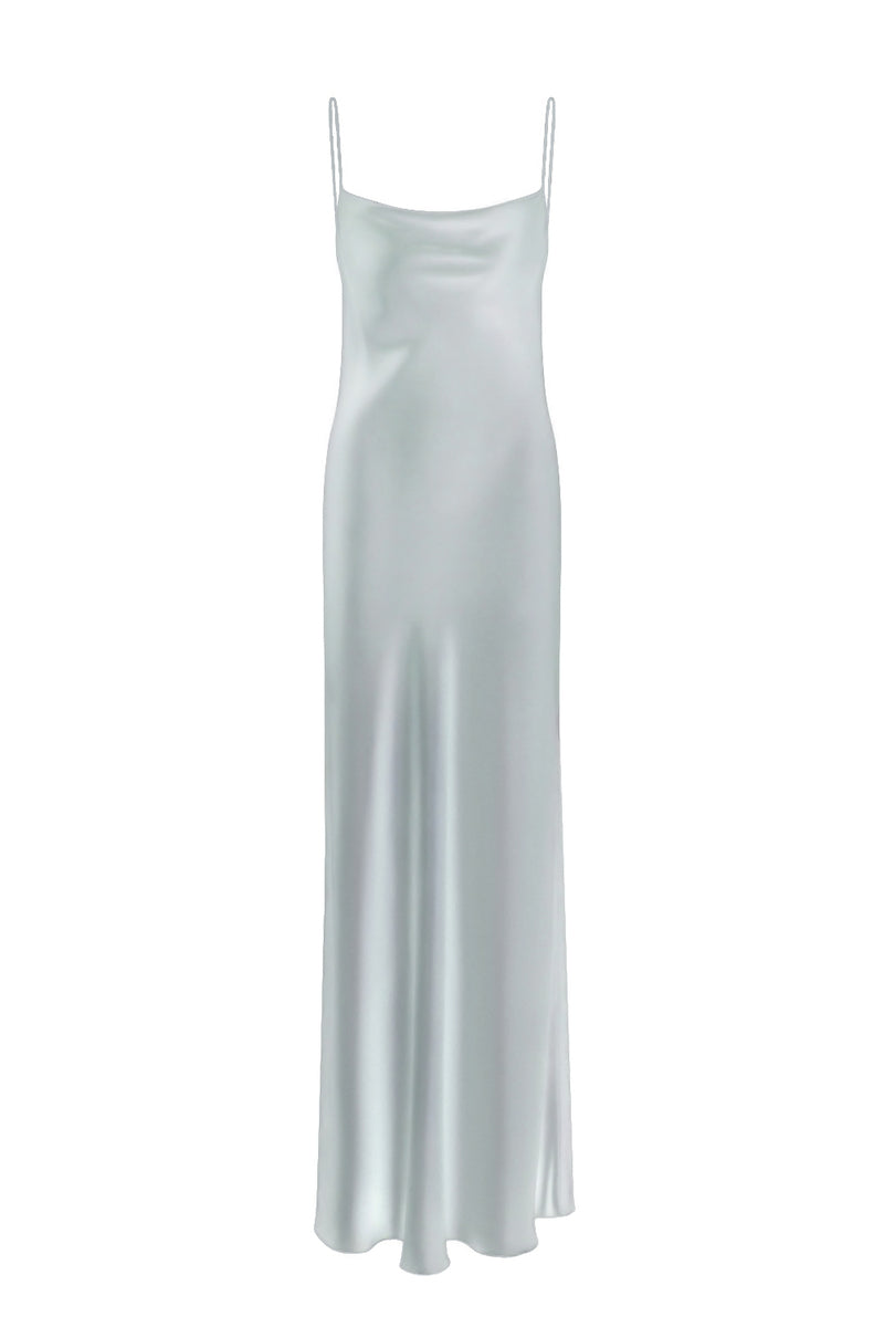DAFNE MOONSTONE OPEN-BACK SILK-SATIN MAXI DRESS - CULT MIA