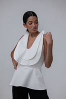 Elegant ivory Dalia top by ANA + MARIA featuring a stylish design, shown in high-resolution image.