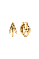 Sara Shala Dani Maxi Earrings in yellow gold vermeil with bold, statement design and intricate detailing.