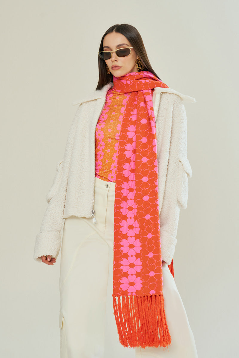 SUN-KISSED FLORAL KNIT SCARF - CULT MIA
