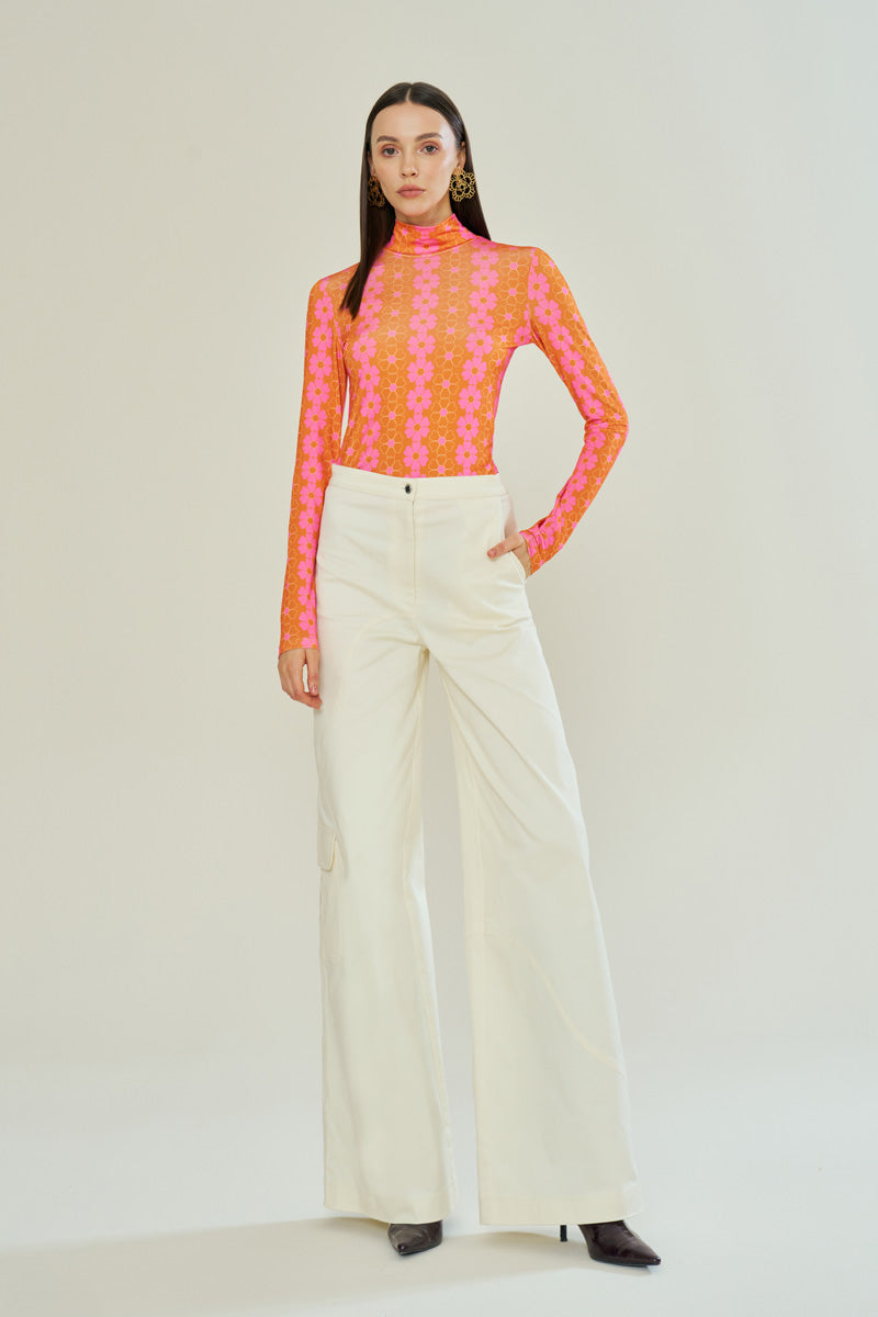 BLOOMING SUNSET ORANGE TOP - CULT MIA