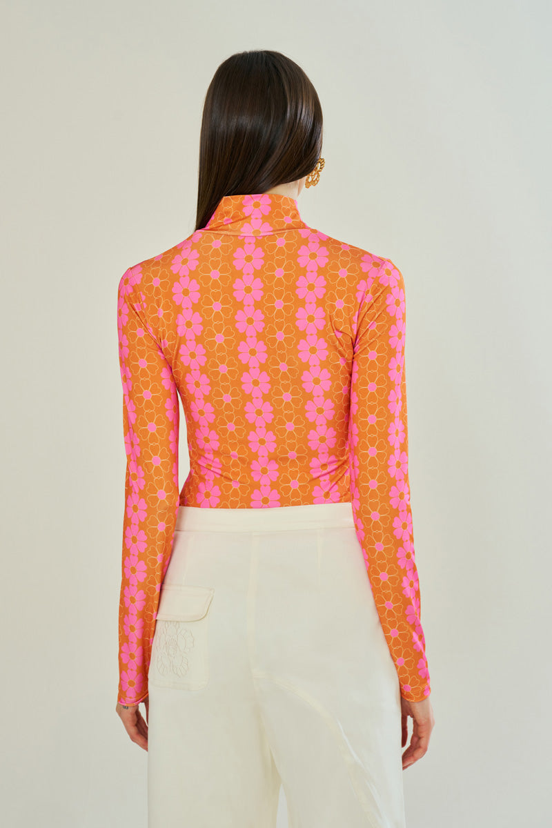 BLOOMING SUNSET ORANGE TOP - CULT MIA