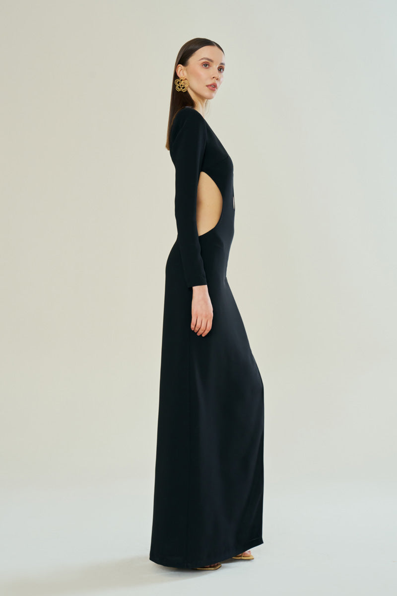 MOONLIT SILHOUETTE EVENING MAXI DRESS - CULT MIA