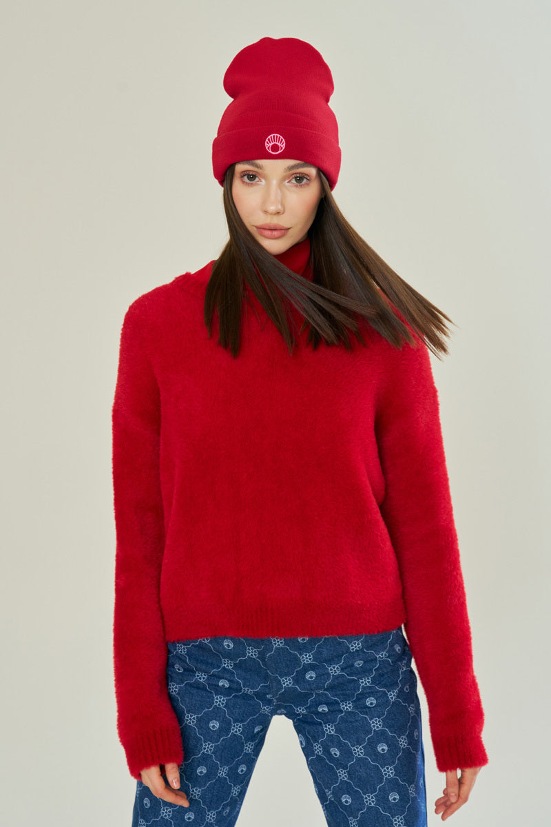 HOT ROSEBERRY OVERSIZE ICONIC KNIT - CULT MIA