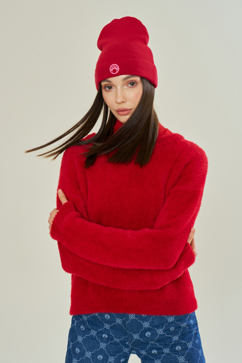 HOT ROSEBERRY OVERSIZE ICONIC KNIT - CULT MIA