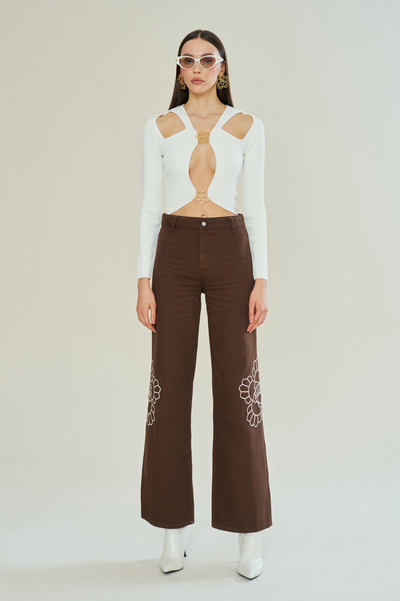 ICONIC EMBLEM TOFFEE JEANS - CULT MIA