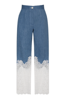 Blue Liya Denim Bloom Trousers jeans with a relaxed fit and classic denim styling, displayed on a neutral background.