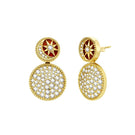 Gold Desert Tale Disk Earrings by Velvet Desert featuring round, textured disk design for boho-inspired style.