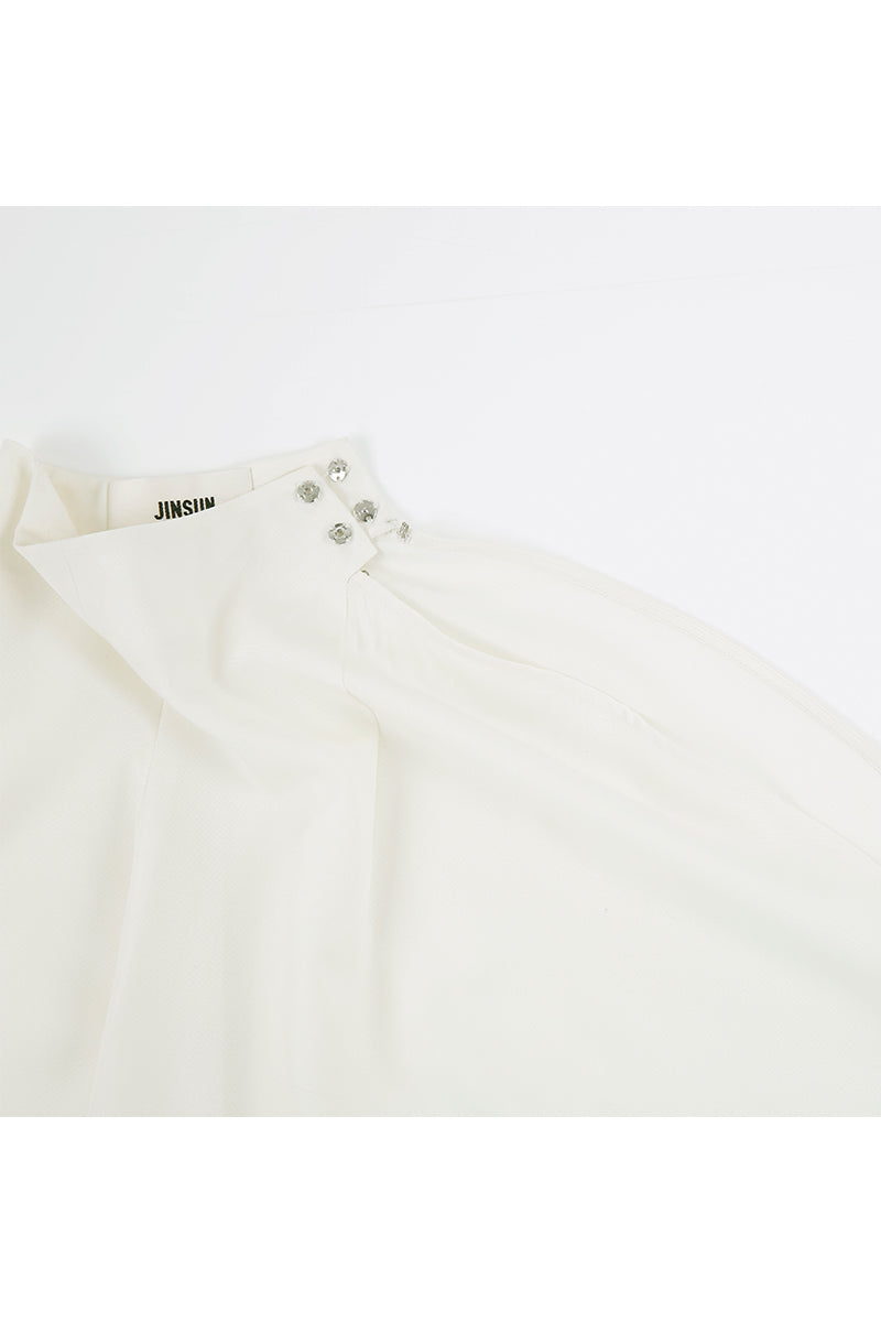 FILANTE CAPE WOOL BLOUSE IN IVORY - CULT MIA