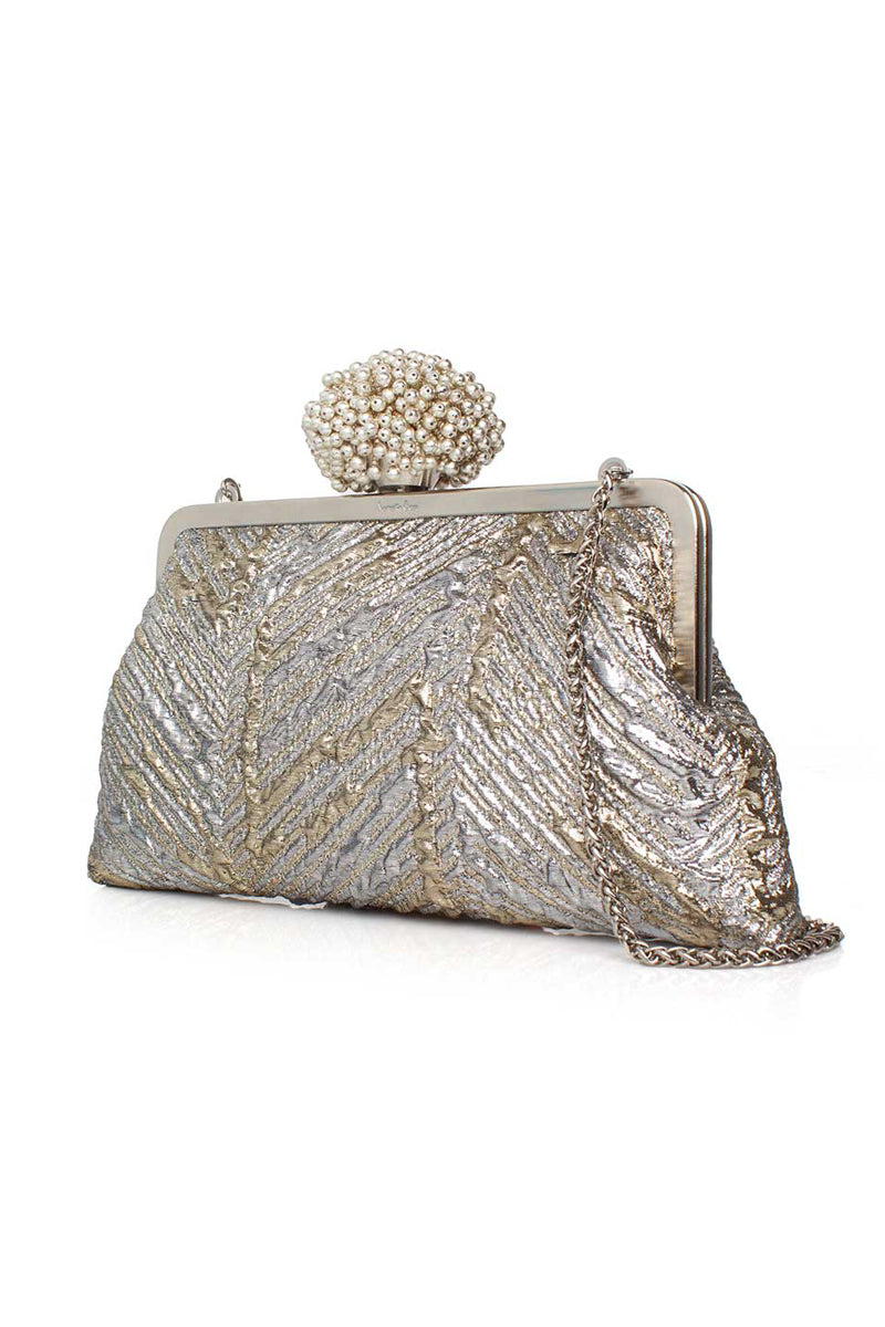 Multicolor Dhalia clutch bag from Sarah's Bag featuring a sleek design and vibrant pattern, perfect for elegant occasions.