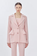 Pink doll suit jacket from Stolen Stores, shown front view with tailored fit and stylish design for jackets.