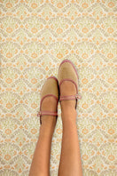 Flabelus Dora flats in neutral color, stylish slip-on footwear with rounded toe and comfortable sole, perfect for casual wear.