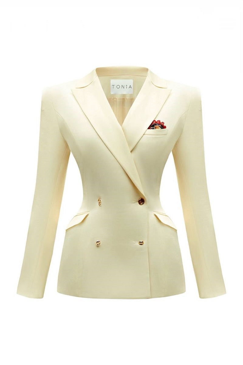 DOUBLE-BREASTED JACKET NEW LOOK IN WHITE - CULT MIA