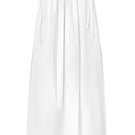 Seaquelle Drift Maxi Skirt in flowy fabric, photographed hanging, showcasing its long, elegant design and lightweight material.