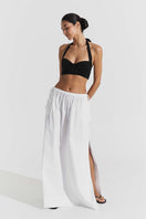 Seaquelle Drift maxi skirt in flowy fabric with a relaxed fit, featuring a high waist and midi length.