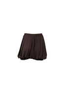 YASSMIN SALEH Drift shorts in brown, casual shorts with a relaxed fit, shown from the back on a plain background.