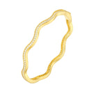 Gold Dune Mirage Bangle by Velvet Desert, stylish bracelet with intricate design, showcased on a neutral background.