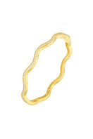 Gold Dune Mirage Bangle by Velvet Desert, stylish bracelet with intricate design, showcased on a neutral background.