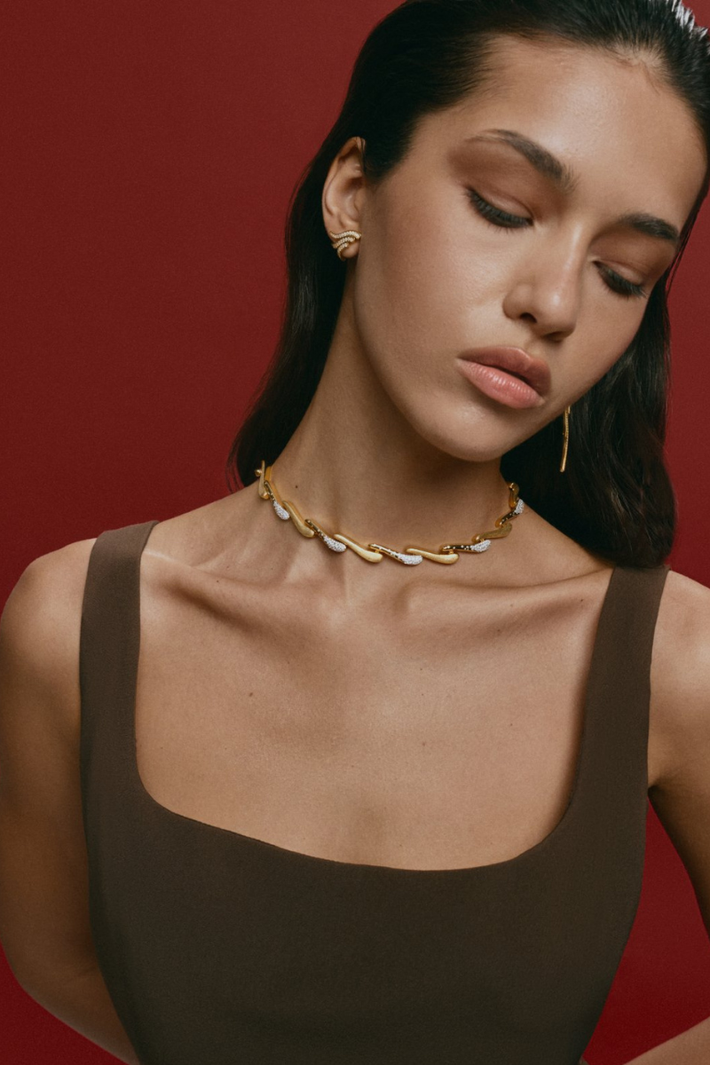 Gold Dune Mirage earrings by Velvet Desert, featuring intricate desert-inspired design and elegant earring style.