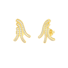 Gold ghost-shaped Dune Mirage earrings by Velvet Desert featuring intricate desert-inspired design.